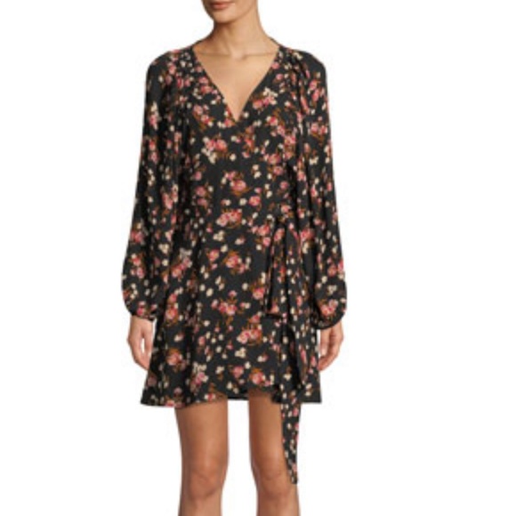 ALC Carlo Silk Mini Wrap Dress Balloon Sleeves Sz 8 - Picture 15 of 16